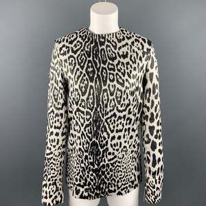 HAIDER ACKERMANN Silver & Black Leopard Print Silk Blend Blouse